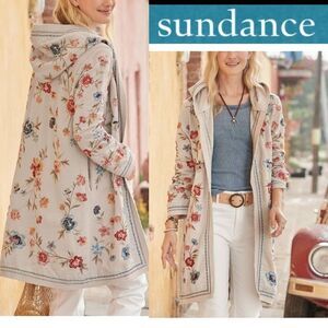 NEW SUNDANCE Driftwood embroidered Blooming Garden tan red Jacket S SMALL NWT